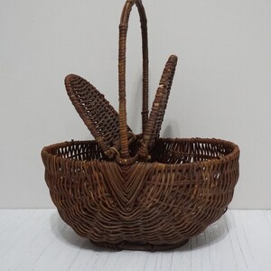 Vintage French Wicker Egg Gathering Basket