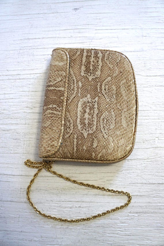 Vintage Snakeskin/Python Leather Shoulder Bag wit… - image 6