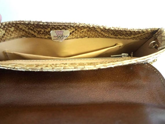Vintage Snakeskin/Python Leather Shoulder Bag wit… - image 4