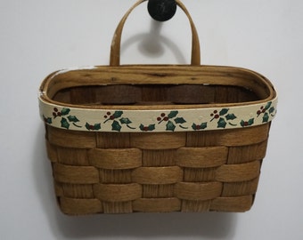 Vintage Wood Wall Hanging Basket Decorative Basket Home and Living