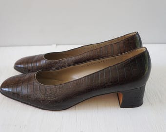 Authentische Salvatore Ferragamo DAVALLIA mustang Lederschuhe Gr. 10.5