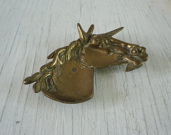 Vintage Brass Horse Head Jewelry Dish/Tray
