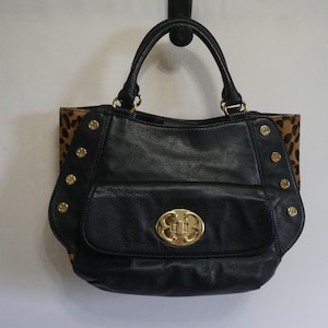 Bolso Emma Fox de piel y pelo de becerro con estampado de leopardo, bolsos y carteras
