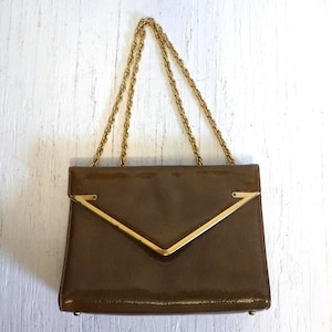 Bolso vintage de charol verde oliva BLOCK Bolsos y carteras