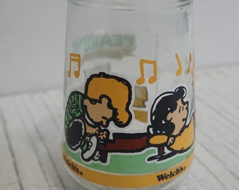 Jelly Glass Peanuts Welch's Lucy et Linus Jouons le jeu