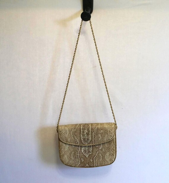 Vintage Snakeskin/Python Leather Shoulder Bag wit… - image 8