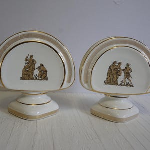 Vintage handgemachte Servietten- / Briefhalter handgefertigt in Griechenland Paar Keramik-Servietten- / Serviettenhalter