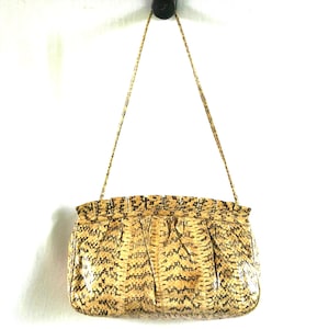 Vintage Mary Ann Rosenfeld Handtasche/Clutch aus echtem Schlangenleder (Python) aus den 60er Jahren
