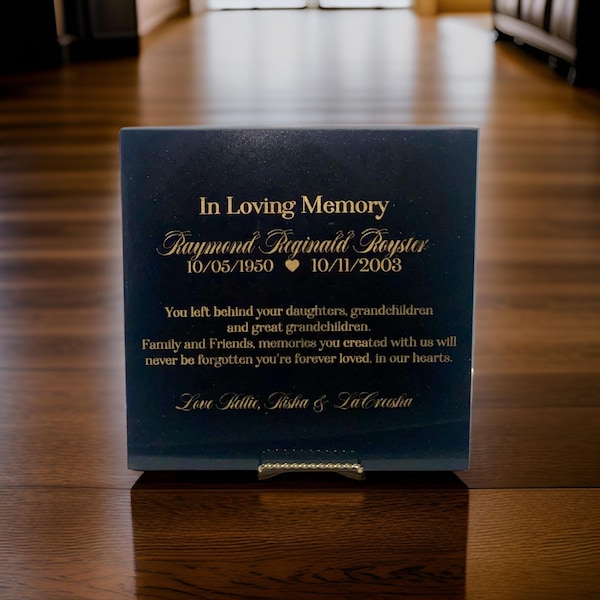 Custome Engraved Granite Memorial Plaque