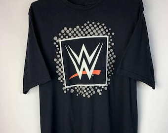 T-shirt noir WWE style Y2K vintage, grand logo, chemise graphique de catcheur, taille M, livraison gratuite
