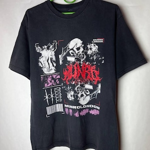 Vintage Y2K Style Munrolondon Ritual T Shirt Goth Tee Skulls Shirt Size S Faded FREE SHIPPING