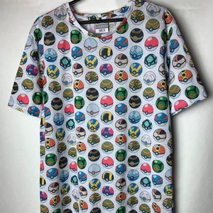 Magliette vintage Y2K Pokemon anime Streetwear Tee Taglia M Grafica dei cartoni animati SPEDIZIONE GRATUITA