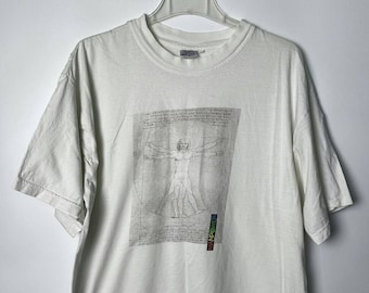 Léonard de Vinci, Italie, art de l'homme de Vitruve, t-shirt taille XL homme