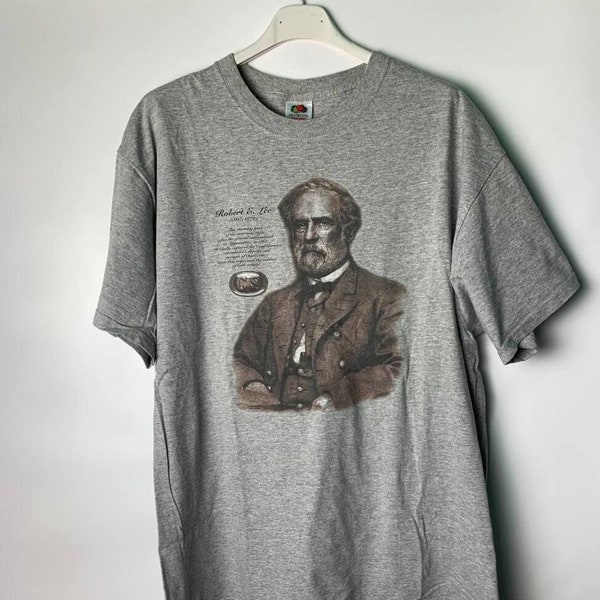 Vintage Mens XL General Robert E Lee Short Sleeve T-Shirt Gray