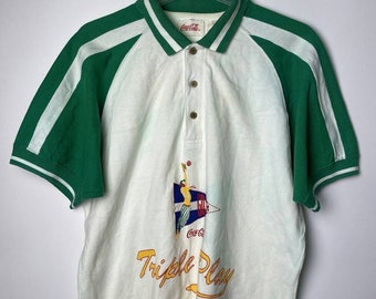 baseball polo shirt triple play 1988 Size L Men