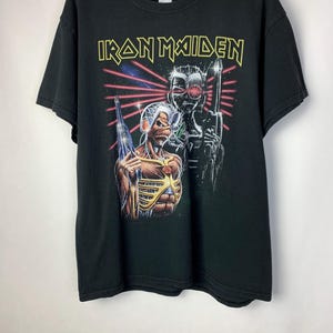Vintage Y2K Iron Maiden Somewhere in Time Concert t-shirt Rock Band T-Shirt Band Tees Size L Free shipping