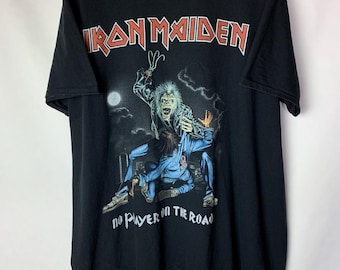 Vintage IRON MAIDEN Men's T Shirt Cotton Tee Black Size L