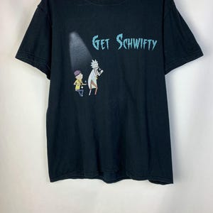 Vintage Y2K-stijl Cartoon Network Rick And Morty heren Gotta Getta Schwifty T-shirt heren L gratis verzending!