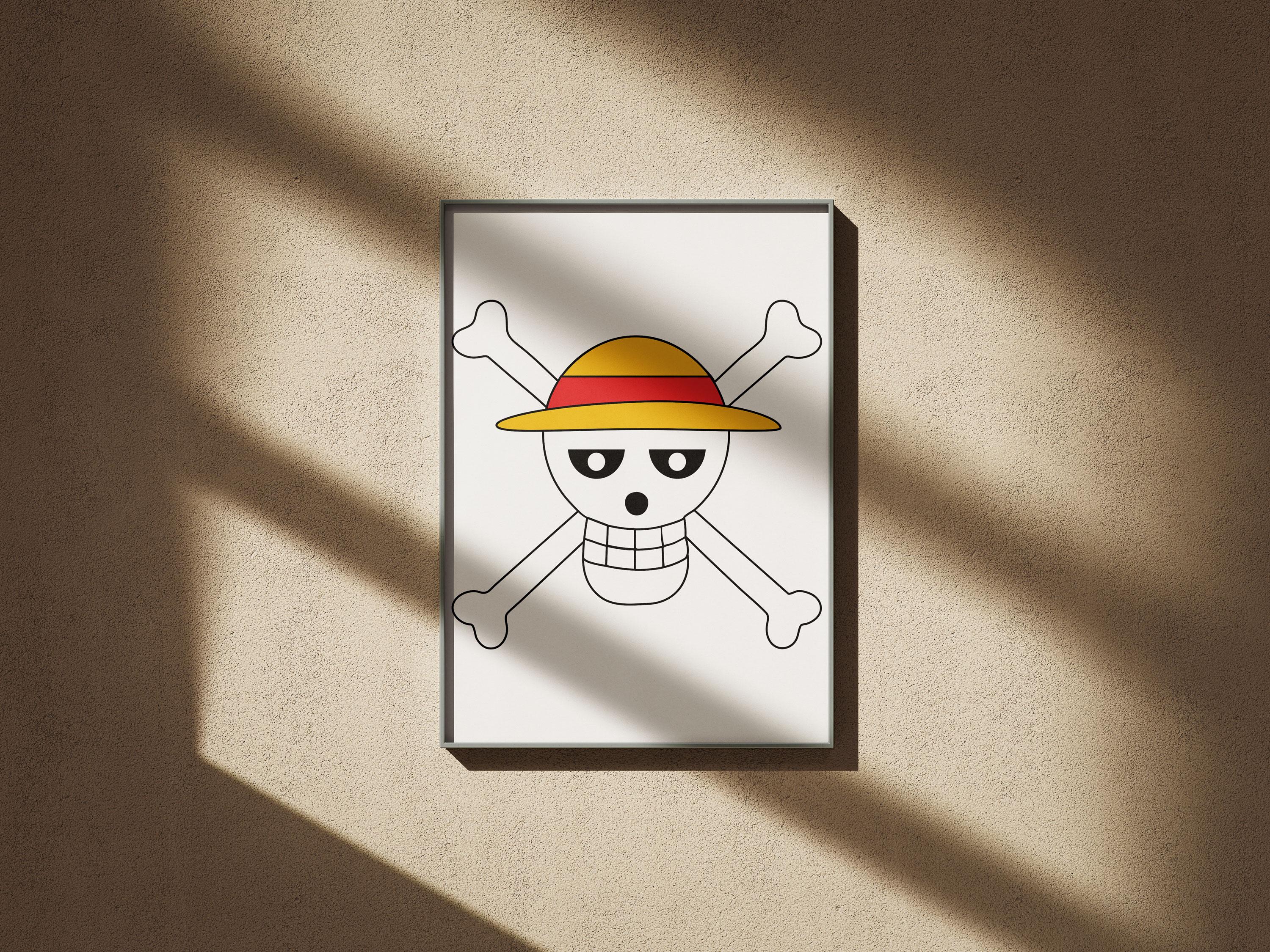 Straw Hat Pirate Skull Angry Eyes SVG | Anime Jolly Roger Icon (instant ...