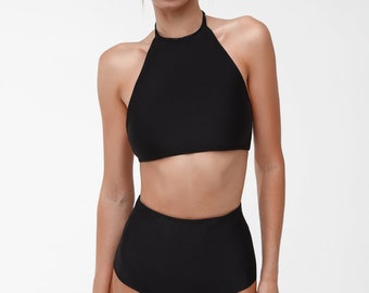Halter bikini top, high neck top, swimsuit, bathing suits
