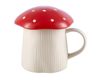 Handmade Premium Ceramic Red Mushroom Mug,Special Gift İdeas , Handmade Gift
