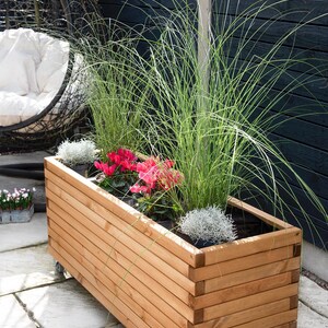 Long Wooden Planters Bespoke Sizes Natural Oak