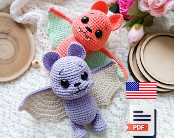 Schema pipistrello all'uncinetto: Tutorial PDF Amigurumi