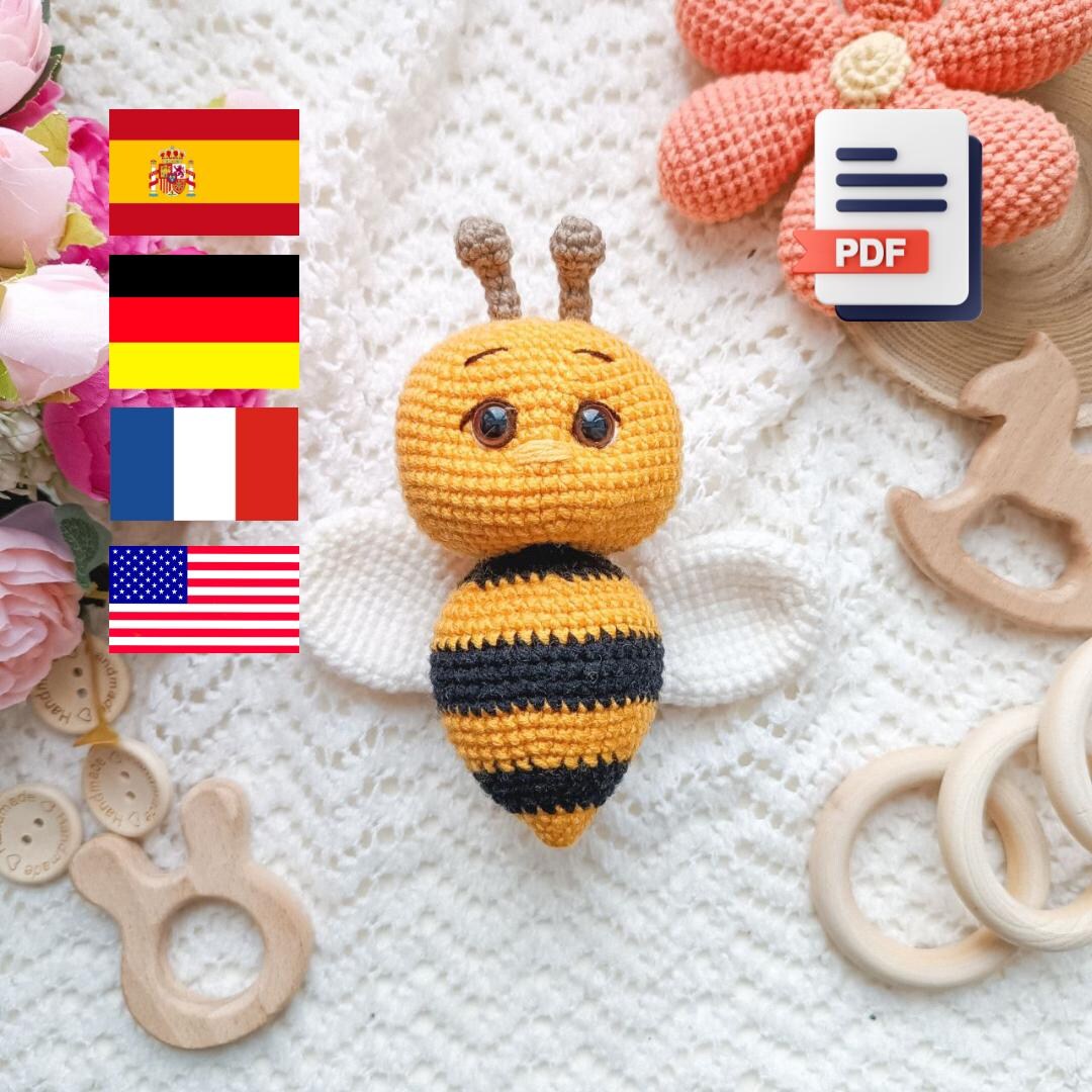 Crochet Bee Pattern PDF – Amigurumi Bumblebee Tutorial, Easy Crochet ...