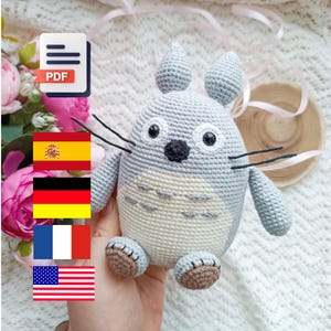 Totoro Crochet Pattern PDF – Amigurumi Totoro Tutorial, Studio Ghibli Inspired Plush Toy, Digital Download