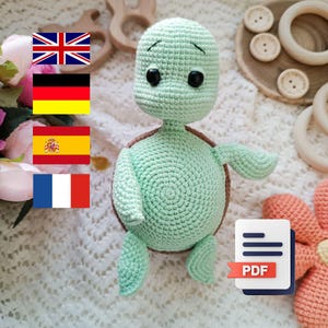 Crochet Turtle Pattern PDF – Amigurumi Sea Turtle Tutorial – Easy Animal Crochet Pattern for Beginners – Digital Download
