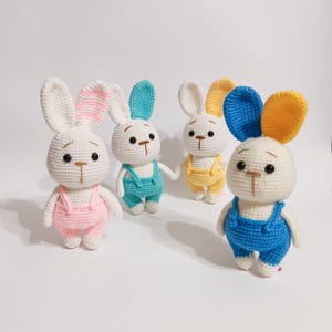 Crochet Bunny Amigurumi: Knitted Cotton Rabbit Toy, Personalized Easter Gift