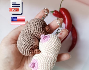 Crochet Breast Awareness Amigurumi Keychain Pattern (PDF Download)