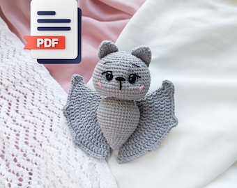 Crochet Bat Pattern, Amigurumi Halloween Bat PDF Tutorial, DIY Plush Toy Instructions