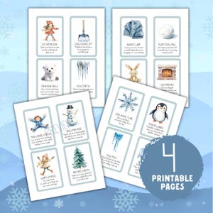 Cartes de mouvement hivernales pour enfants : jeu d'action Activité motrice en intérieur (imprimable) image 2