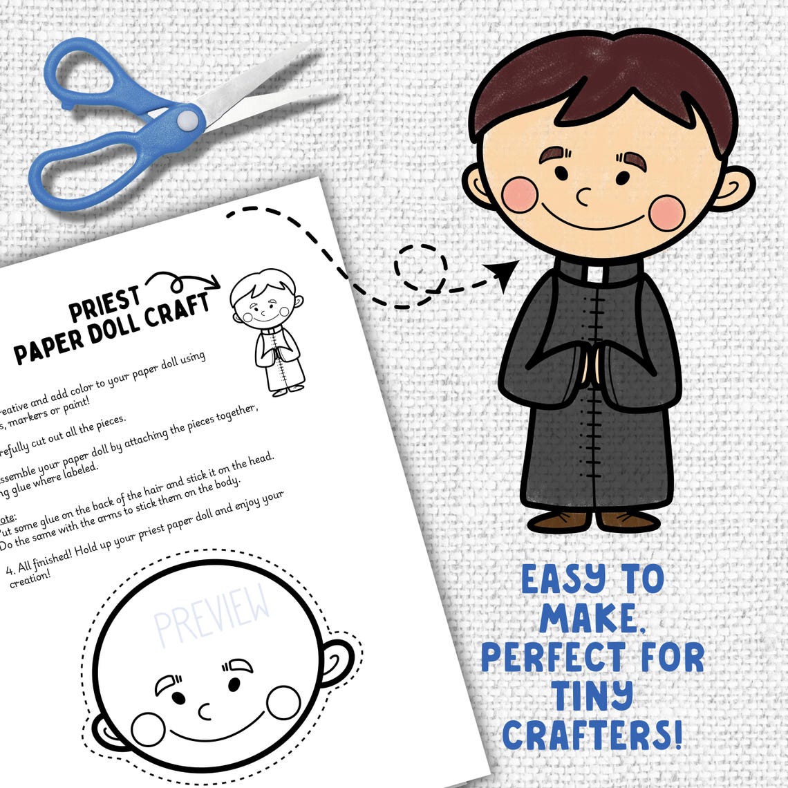 Priest Paper Doll: Christian Kids Craft | Sunday School Activity ...