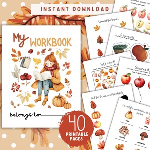 Fall Workbook for Kids | Autumn-Themed Learning Activities & Fun Preschool Worksheets | Homeschool Resource