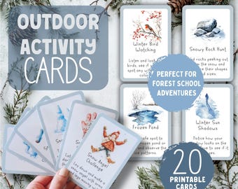 Winter Outdoor Activity Cards for Kids: Forest School Fun (PDF)