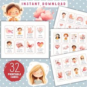 Printable Positive Affirmation Cards for Kids | Motivational Quotes | Self-Esteem & Self-Love Activities | Valentine's Day Mindful Cards