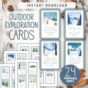 Winter Outdoor Exploration Cards for Kids | Forest School Ideas | Nature-Based Learning | Outdoor Play | Homeschool & Classroom Fun Action