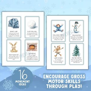 Cartes de mouvement hivernales pour enfants : jeu d'action Activité motrice en intérieur (imprimable) image 4
