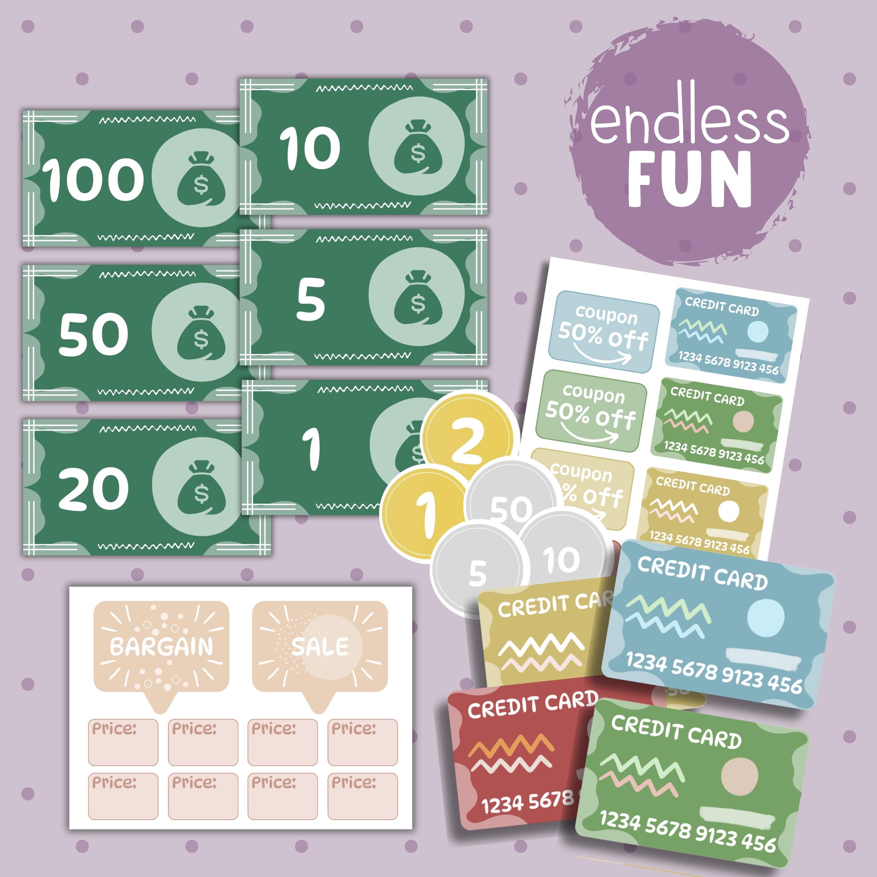 Play Money Printable: Pretend Play Set for Kids (PDF) - Etsy