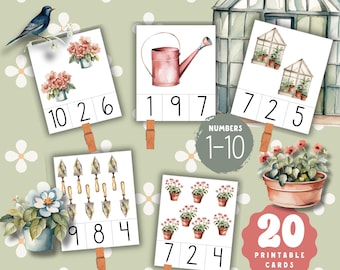 Tuintelling en klemkaarten 1-10: Montessori-wiskunde (pdf)