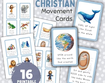 Christian Movement Cards for Kids: Active Bible Play Cards (Printable)