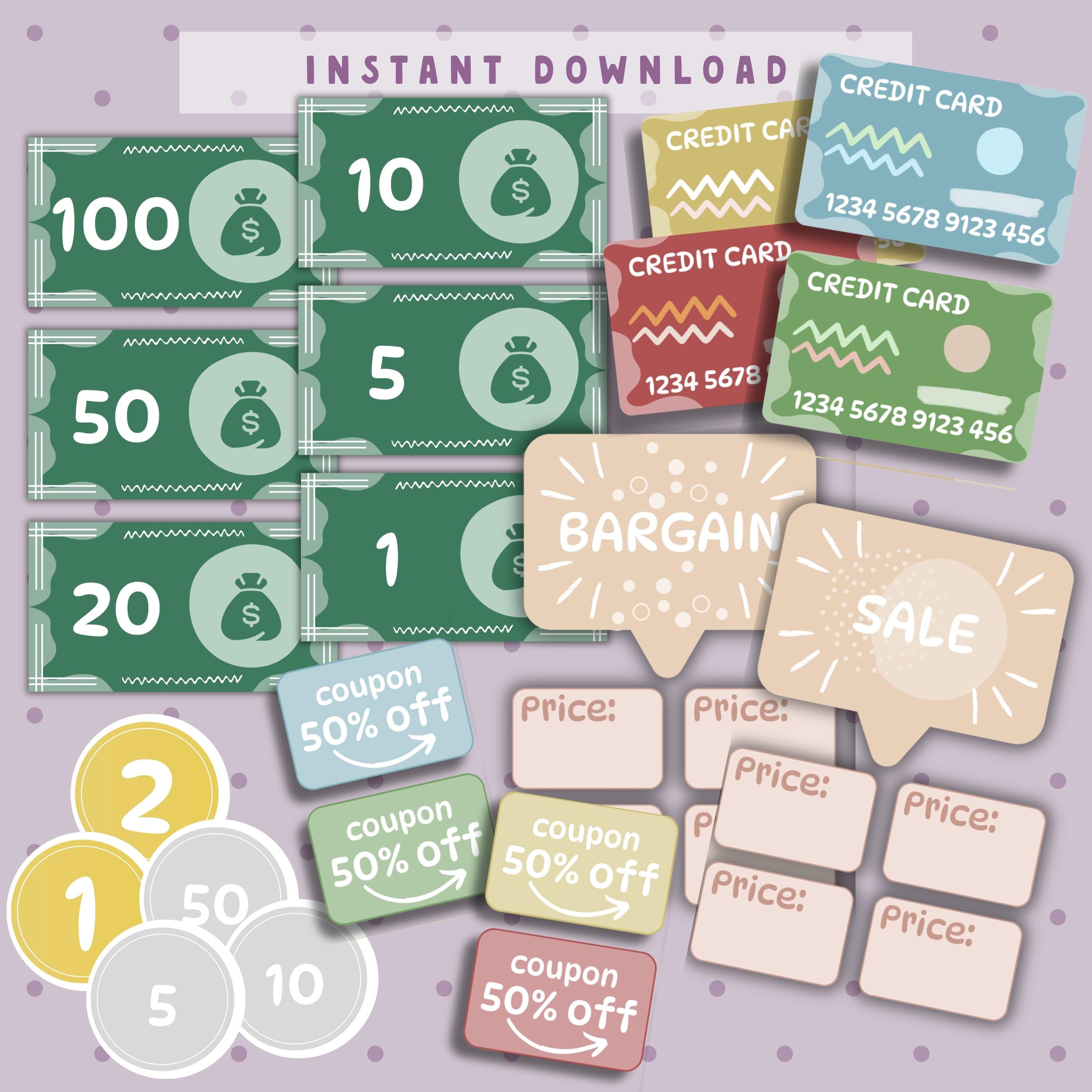 Play Money Printable: Pretend Play Set for Kids (PDF) - Etsy