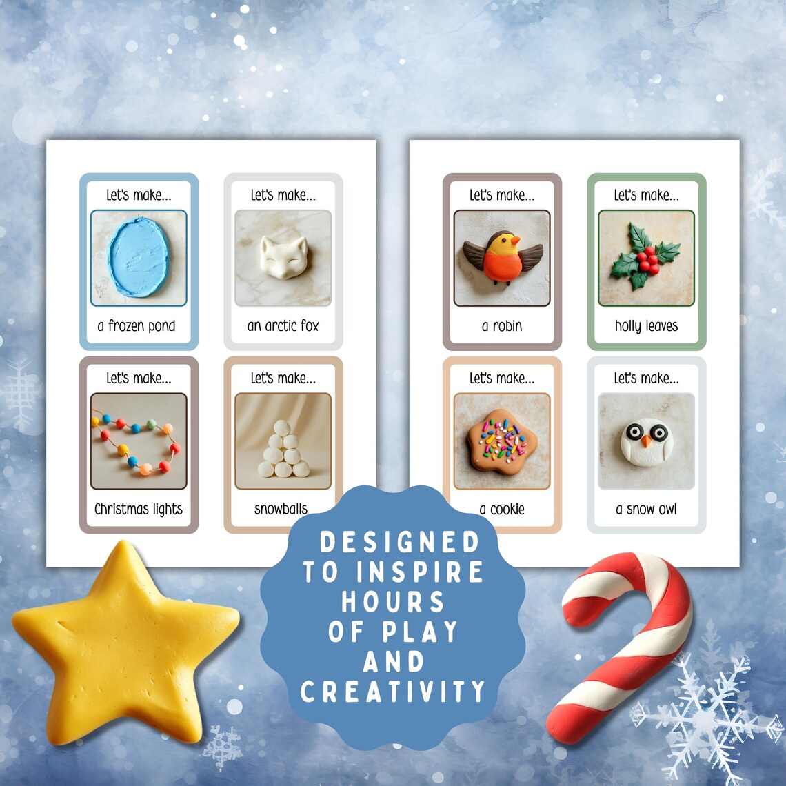 Winter Playdough Inspiration Cards | Creative Playdough Ideas for Kids ...