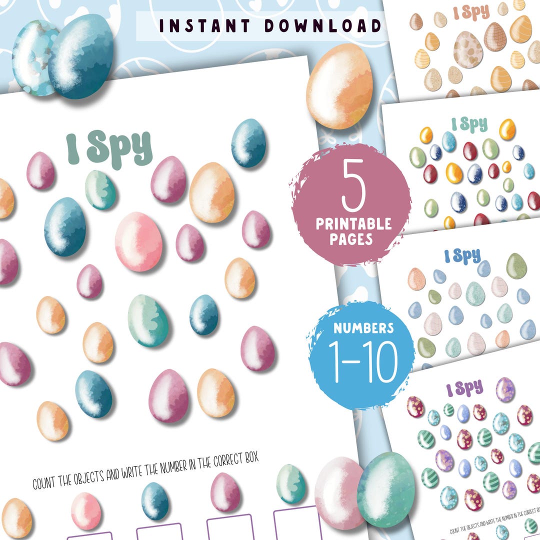 I Spy Easter Egg Counting Game: Printable Numbers 1-10 Activity (PDF ...