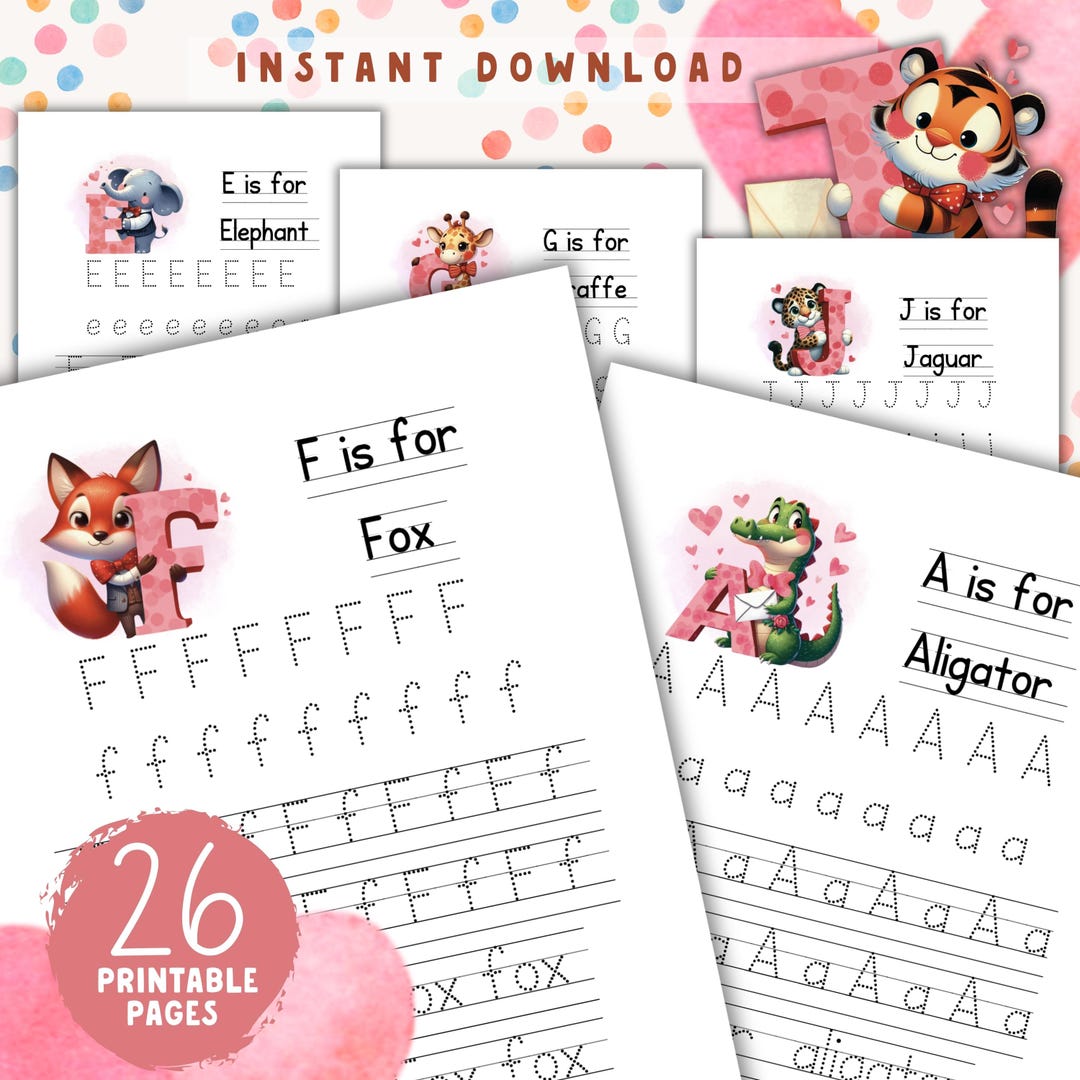 Alphabet Tracing Worksheets Preschool Letter Practice Printable ...