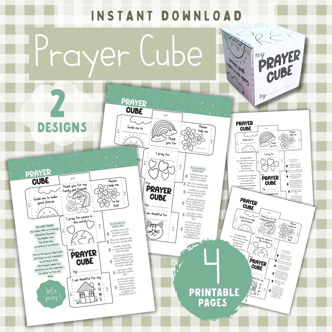Prayer Cube Coloring Page: Christian Sunday School Craft (PDF) - Etsy UK