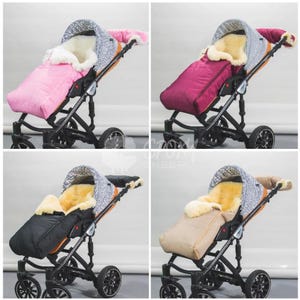 Natural Sheepskin Baby Footmuff | Universal Stroller Blanket | Winter Baby Sleeping sack
