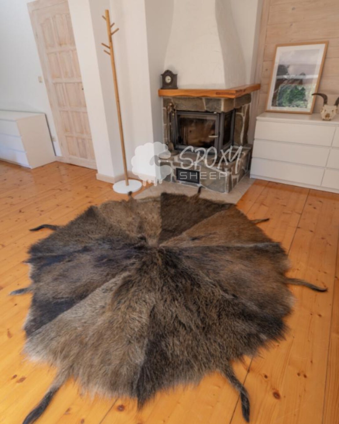 Round Hide Rugs Boar Hide Round Rug / Decorative Wheel Rug - Etsy